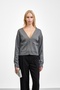 Smoked Double Pocket Zippered Knitwear Cardigan - 2