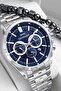 Steel Cord Internal Functions Active 10 Atm+Men's Wristwatch with Bracelet Gift Vs.Blkt.0802