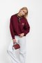 Burgundy Scarf with Accessories Leopard Print Three Thread Sh Fleece-Lined Sweat