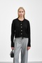 Black Collar Tied Buttoned Knitwear Cardigan - 2