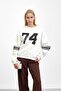 Ecru Front and Sleeve Printed Three Thread Sweat