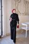 Black Asymmetrical Cut Belted Soft Knit Sweater - 2