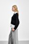 Black Shirt Paneled Modal Sweat - 2