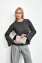 Smoked Waist and Cuffed Sleeves Knit Sweater