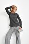Smoked Waist and Cuffed Sleeves Knit Sweater - 5