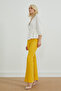 Flared Leg Fabric Trousers