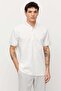 Men's T-Shirt with Buttoned Collar and Contrast Color Details - 2