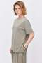 Women's Soft Textured T-Shirt with Side Slits - 2
