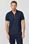 Men's Zippered Polo Neck T-Shirt - 2