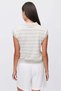 Women's Polo Neck Striped Sleeveless Knitwear T-Shirt - 6