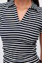 Women's Polo Neck Striped T-Shirt - 6