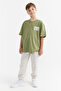 Boy's T-Shirt with Text Print Detail - 6