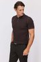Men's Textured Knitwear Polo Neck T-Shirt - 2