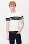 Men's crew neck striped knit t-shirt