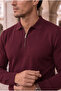 Bellagio Half-Zip Thin Men's Knitwear Sweater - Burgundy - 2
