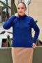 Mercerized Sweater with Gold Button Detail on the Shoulder and Cuff - 2