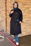 Shirt Collar, Side Snap Buttons, Belted, Lined Trench Coat