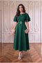 Belted Layered Sleeved Midi Dress Combination