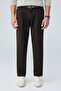 Men's baggy fit pleated fabric trousers brown 0172dngr - 3