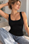 Women's Cotton Sleeveless Wide Strap Stone Beaded Business Blouse / Tank Top - 6