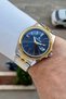 Dial Navy Blue Strap Gold Silver Color 41 mm 5 Atm Calendar Gift Boxed Men's Wristwatch - 3
