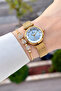 Women's Wristwatch with Blue Dial and Gold Color Strap 26 Mm, Same as in the Image