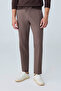 Men's Elastic Waist Comfort Fit Trousers Brown 0170Ddngr - 4