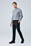 Men's Elastic Waist Comfort Fit Trousers Black 0170Ddngr - 5