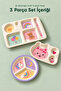 3-Piece Melamine Children's Plate - Extra Durable Bpa-Free Nutrition Set - Unbreakable Children's Nutrition Plate - 2