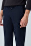 Men's Comfort Fit Trousers with Elastic Waist Navy Blue 0170Ddngr - 2