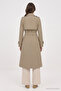 Jacket Collar Sleeve Detailed Mink Trench Coat 12667 - 5