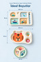 3-Piece Melamine Children's Plate - Extra Durable Bpa-Free Nutrition Set - Unbreakable Children's Nutrition Plate - 7
