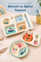 3-Piece Melamine Children's Plate - Extra Durable Bpa-Free Nutrition Set - Unbreakable Children's Nutrition Plate - 3