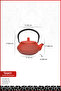 Taşev T0080 Linden Hyacinth Cast Iron Teapot 300 ml Red Cast Iron Teapot - 5