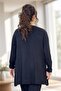 Stone-Embroidered Circular Neck Bell Cut Plus Size Blouse - 6
