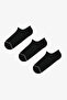 Black Basic Mesh Cotton Glitter 3 Pairs Sneaker Socks