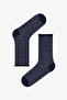 Navy Blue Relax Line Striped Cotton 5-Pair Socks - 3