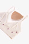 Ecru Openwork Patterned Seamless Bralet with Removable Pads - 6