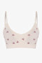 Ecru Openwork Patterned Seamless Bralet with Removable Pads - 5