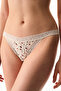 Cream Pink Comfortable Cotton Floral Thong