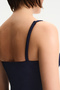 Navy Blue Hailey One-Shoulder Textured Swimsuit - 4