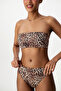 Leo Strapless Leopard Patterned Bikini Top - 6