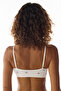Ecru Openwork Patterned Seamless Bralet with Removable Pads - 4