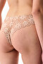 Beige Lace V Model Brazilian Panties - 2
