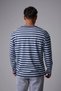Defy's Men's Oversize Striped Long Sleeve Snap Collar T-Shirt - 6