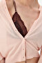 Brown Printed Micro Lace Triangle Bra - 4