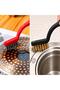3 Pieces Wire Brush Copper Plastic Iron Brush Detailed Cleaning Set Multi-Purpose Cooker Cleaning - 5
