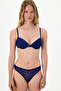 Navy Blue Pleasure Lace Bra - 3