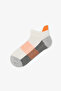 Boy's Neon Orange Gray Cotton Heart Patterned 3 Pairs Booties Socks - 2
