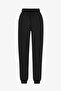 Black High Waist Elastic Cuffed Sweatpants - 5